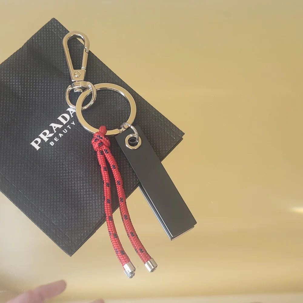 Prada Red and Black Keychain